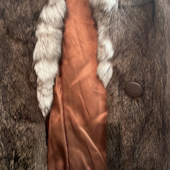 UPWARD 100% Genuine Brown Rabbit Fur Jacket - Picture 4 of 5